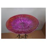 Glass Bird Bath with Stand