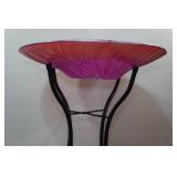 Glass Bird Bath with Stand