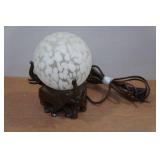 Vintage Murano Style Glass Globe with Brass Elephant