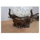 Vintage Murano Style Glass Globe with Brass Elephant