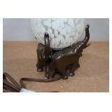 Vintage Murano Style Glass Globe with Brass Elephant