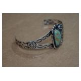 Turquoise Bracelet with Flowers