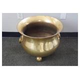 Ethan Allen Brass Cauldron Flower Pot