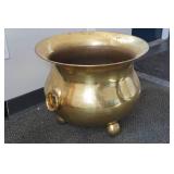 Ethan Allen Brass Cauldron Flower Pot