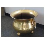 Ethan Allen Brass Cauldron Flower Pot