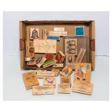 Lot of Christmas Rubber Ink Stamps