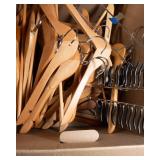 Lot of 35 Wooden Hangers – Includes Tie & Pants Hangers