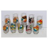 Set of 10 1982 Smurf Glasses