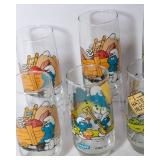 Set of 10 1982 Smurf Glasses