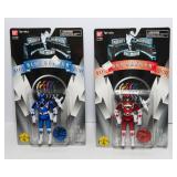 Bandai 1995 Mighty Morphin Power Rangers Movie Edition Action Figures – Red & Blue Ranger (Sealed)