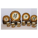 Handpainted Italian Olive Motif Dishware – 6-Person Set
