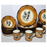 Handpainted Italian Olive Motif Dishware – 6-Person Set