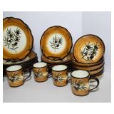 Handpainted Italian Olive Motif Dishware – 6-Person Set