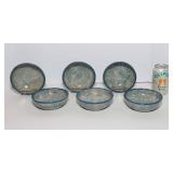 Red Wing Stoneware Spongeware Bowls – Set of 6, Blue