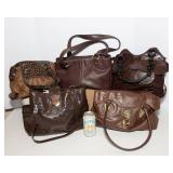 Lot of 5 Brown-Tone Purses – Mixed Brands