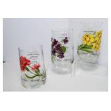 1950s Brockway “Flower of the Month” Drinking Glasses – Set of 11
