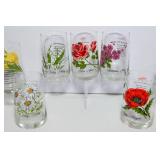 1950s Brockway “Flower of the Month” Drinking Glasses – Set of 11