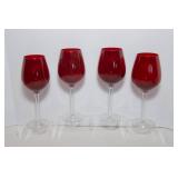 Set of 9 Orange and Red Wine Glasses