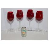 Set of 9 Orange and Red Wine Glasses
