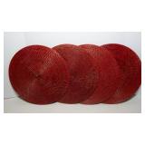 Pier 1 Red Salad Plates & Placemats – Set of 8 Plates, 4 Placemats