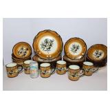 Handpainted Italian Olive Motif Dishware – 6-Person Set (#2)