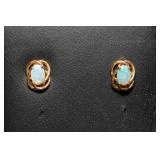 14K Gold Opal Necklace & Earring Set – Elegant and Dainty