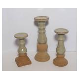 Set of 3 Ceramic Candle Holders – Tallest 14.25"