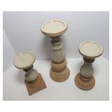 Set of 3 Ceramic Candle Holders – Tallest 14.25"