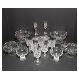 Lot of 14 Cut Glass Pieces – Includes 6 Crystal Glasses