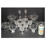 Lot of 14 Cut Glass Pieces – Includes 6 Crystal Glasses