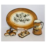 Handpainted Italian Olive Motif Serving Ware – 6 Pieces, Made in Italy