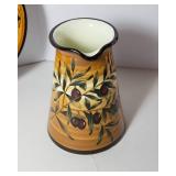 Handpainted Italian Olive Motif Serving Ware – 6 Pieces, Made in Italy