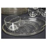 Vintage Federal Snack Plates & Cups – Homestead Wheat Pattern, Set of 16