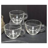 Vintage Federal Snack Plates & Cups – Homestead Wheat Pattern, Set of 16