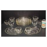 Vintage Federal Snack Plates & Cups – Homestead Wheat Pattern, Set of 16