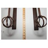 Hand-Forged Iron Wall Sconces – Set of 2, 24" Tall
