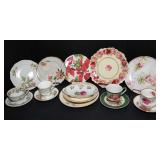 Vintage Floral Plates, Tea Cups & Saucers