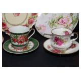 Vintage Floral Plates, Tea Cups & Saucers