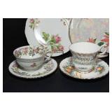 Vintage Floral Plates, Tea Cups & Saucers