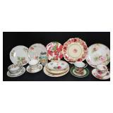 Vintage Floral Plates, Tea Cups & Saucers