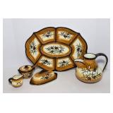 Handpainted Italian Olive Motif Serving Ware – 5 Pieces, Made in Italy