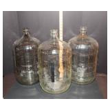 Set of 3 Glass Carboy Jugs – 20" Tall x 10" Diameter