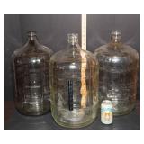 Set of 3 Glass Carboy Jugs – 20" Tall x 10" Diameter