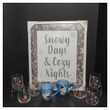 Holiday Artwork, Wine Glasses & Mugs