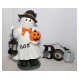 Ghost Figurine with Lantern & “Boo” Sign