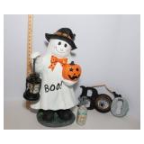 Ghost Figurine with Lantern & “Boo” Sign