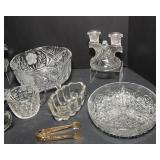 Cut Glass Serving Ware - 8 Pieces