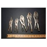 Set of 5 Vice Grips