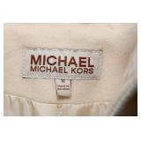 Michael Kors Cream Wool Coat with Faux Fur Hood – Size 10