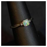 Opal 10K White Gold Ring – Size 7